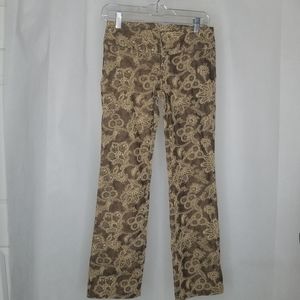 Wet Seal Brocade Pants Brown/Tan Sz S